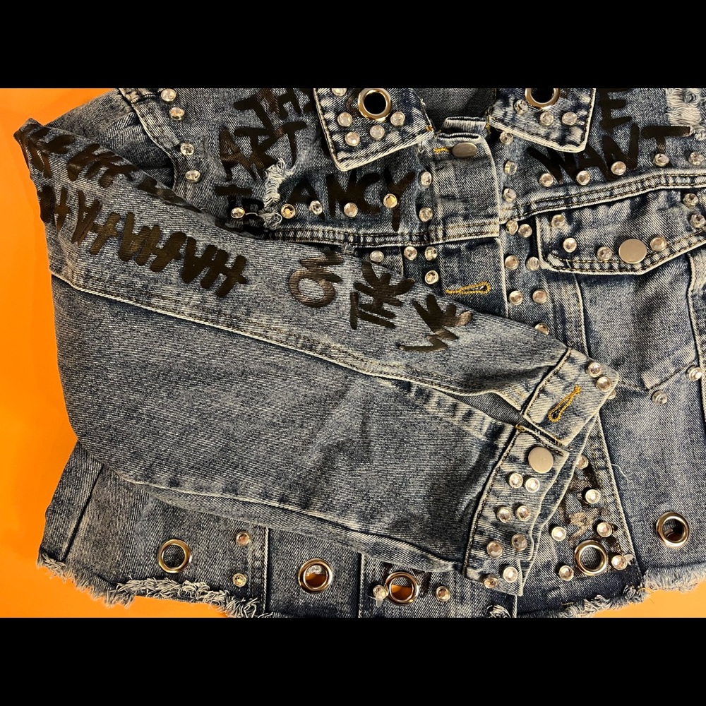 Jean Crystal and Graffiti Jacket